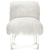 Modern Living Room Sheepskin Seat Cover Chair Lucite Gaming Chair Fur Fabric Chair