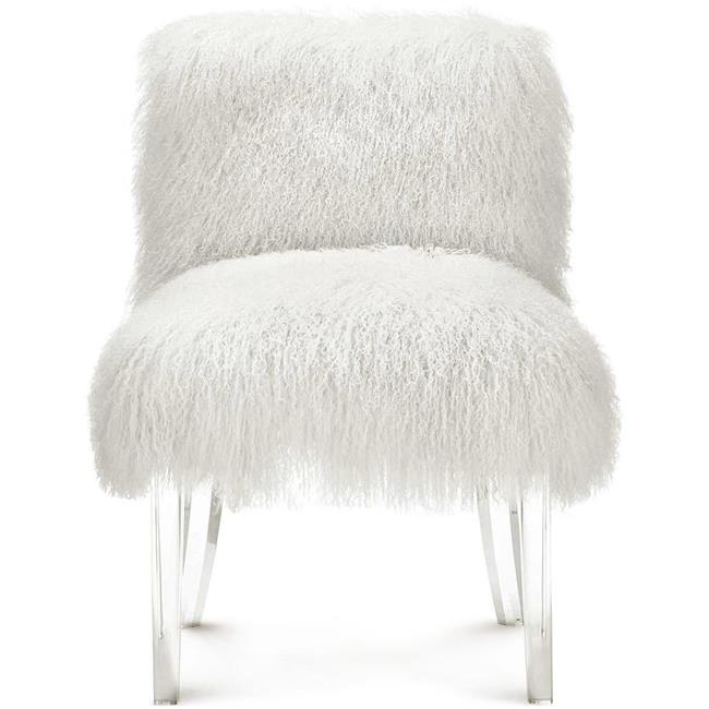 Modern Living Room Sheepskin Seat Cover Chair Lucite Gaming Chair Fur Fabric Chair