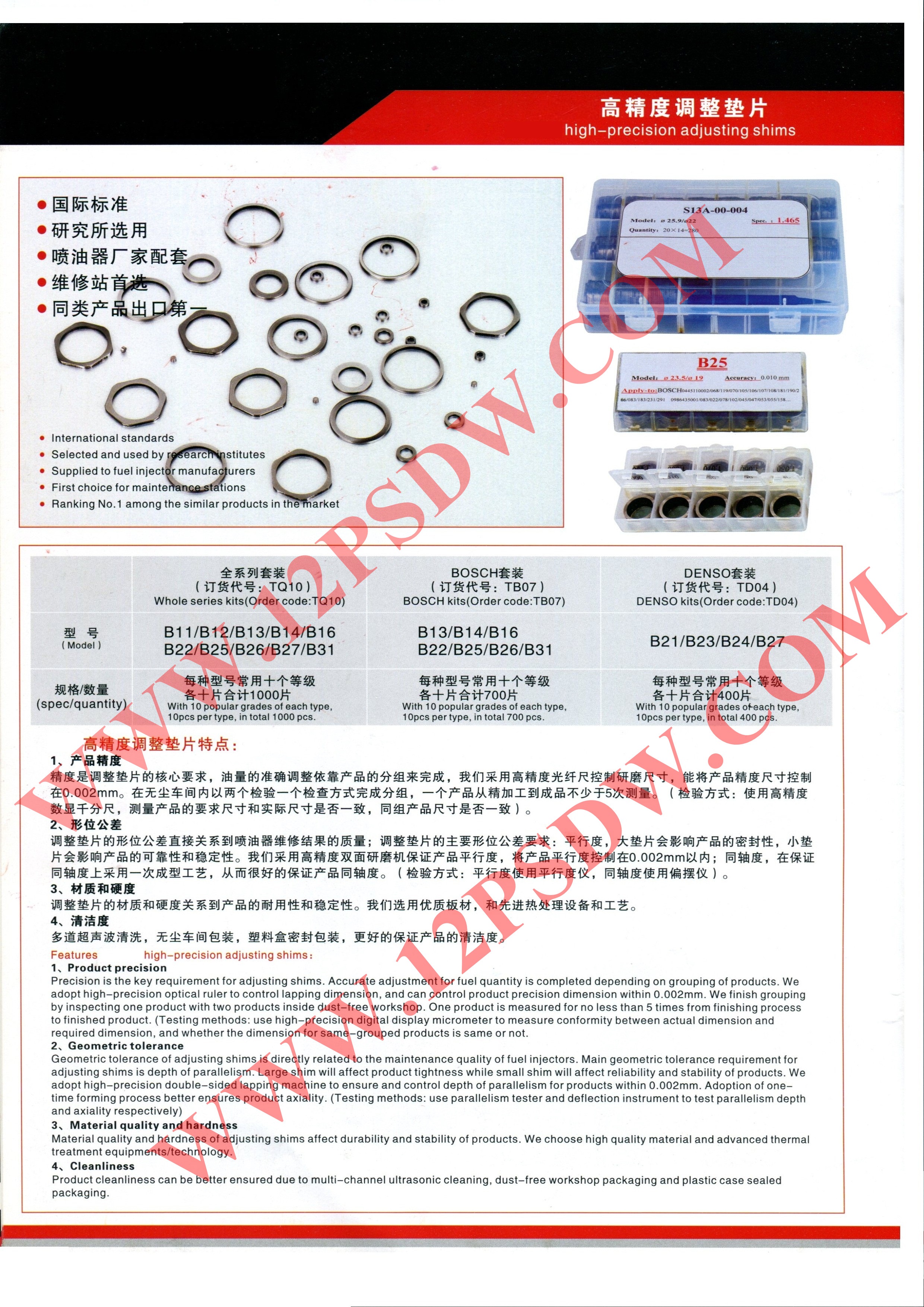 High-precision Adjusting Shims For Common Rail Injector, Adjusting ...