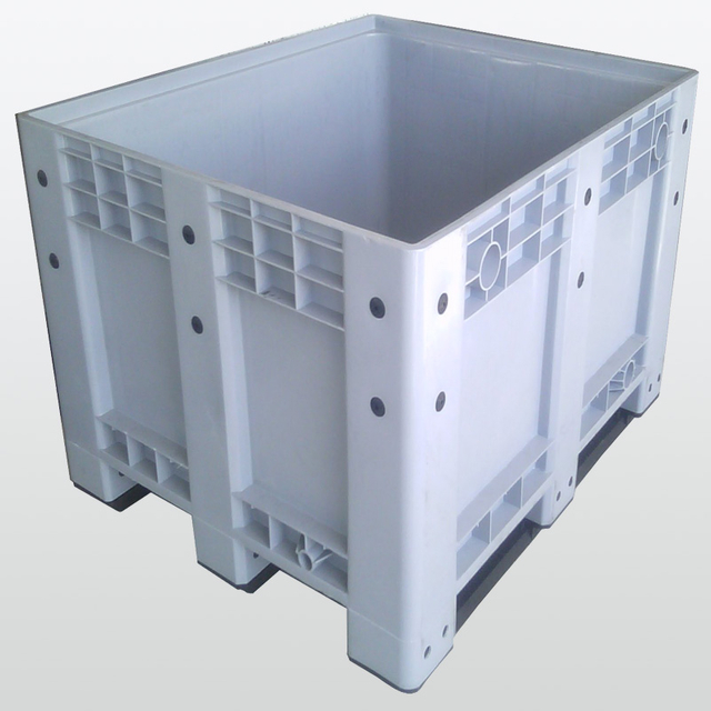 Contenedor a granel de plataforma de plástico con cubierta cerrada de 1200*1000*760 mm