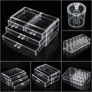 China Supplier Clear Acrylic Cosmetic Organizer Lucite Makeup Storage Boxes