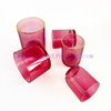 8oz 12oz 16oz Machinemade Pink Color Translucent Empty Glass Candle Jar