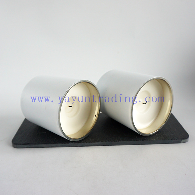 cheaper price matte white candle jars 12oz gold electroplated inside candle tealight holders cup with candle wax