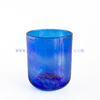 Luxury Iridescent Cobalt Blue Glass Candle Jar for Home Decor
