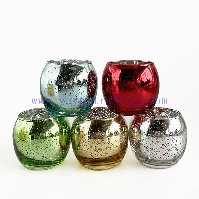 Custom Electroplated Glass Candle Jar Empty Candle Holder for Candle Making