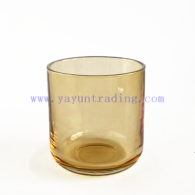 Wholesale Machine Made Shiny Candle Jar Silver Rim Glass Candle Holder