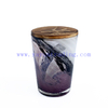 Luxury Empty Custom Handblown Glass Candle Jar with Wooden Lid