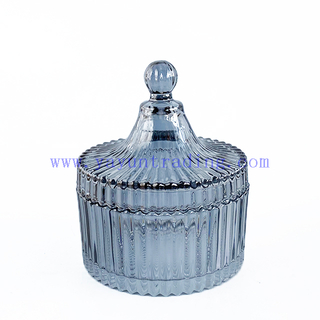 Luxury Empty Electroplated Dome Glass Candle Jars with Lid Wholesale