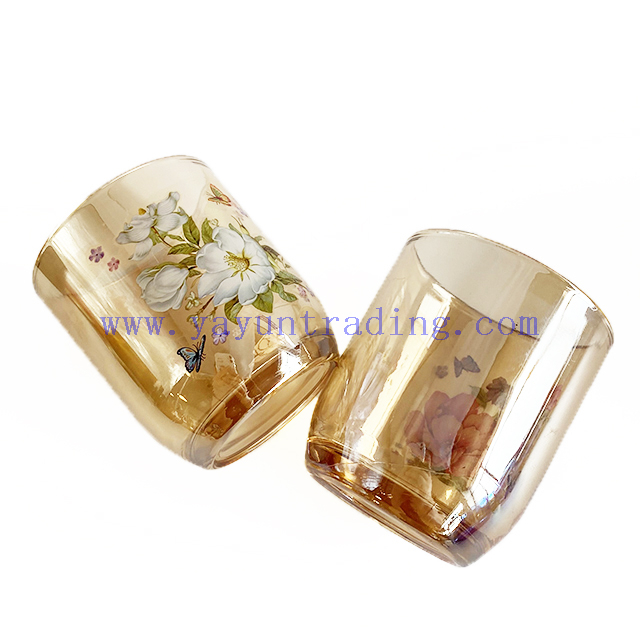Colored 8oz Glass Amber Round Bottom Glass Jar for Decorations