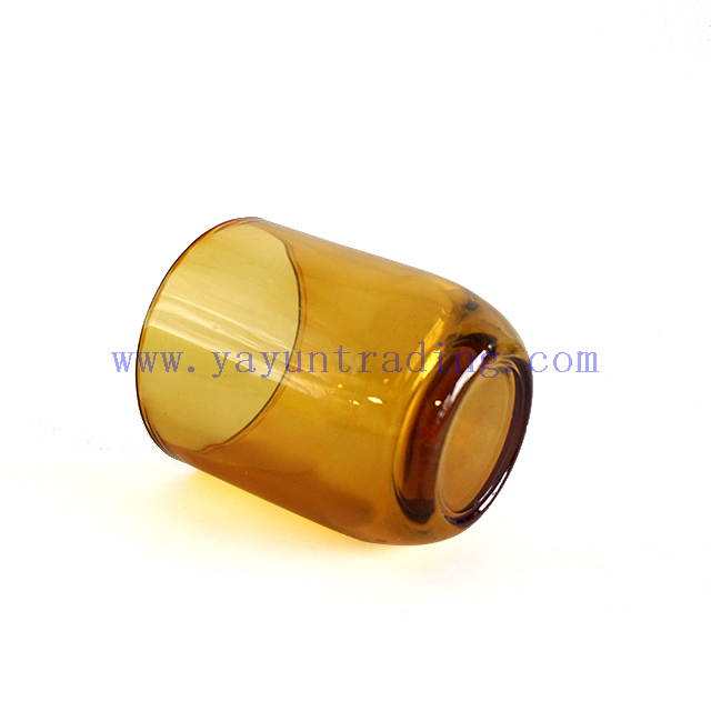 Wholesale 6oz Shiny Amber Glass Candle Holder 