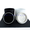 480ml Black White Frosted Glass Jar for Candle with Black White Ceramic Lids