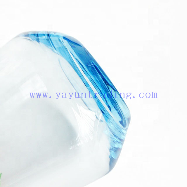 Exquisite Crystal 370ml Blue Water Drink Glass Cup for Whiskey Glass Tumbler