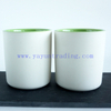 Fancy Ceramic Candle Holders 12oz Cylinder Votive Empty Wholesale Matt White Green Candle Jars