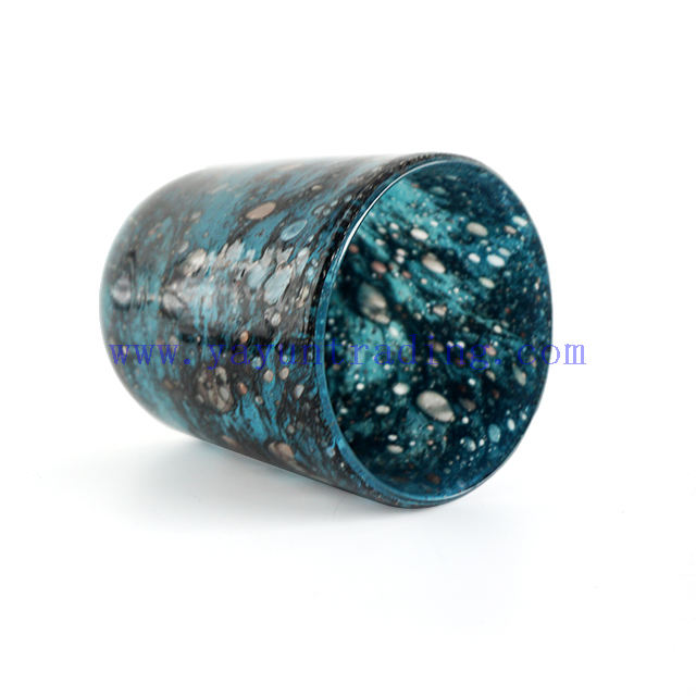 handmade unique glass candle jar 700ml handblown art candle holder for Holiday Wedding Party Celebration