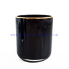 Classical White /blcak inside Gold Rim Glass Candle Vessels with Lids