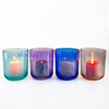 16oz Round Custom Colored Electroplated Glass Candle Jars