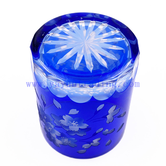 300ml 10oz Cylinder Drinking Glass Cup Popular Styles Blue Red Handmade Glasses