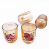 Luxury Vintage 8oz Colorful Empty Amber Glass Candle Jars With Lid