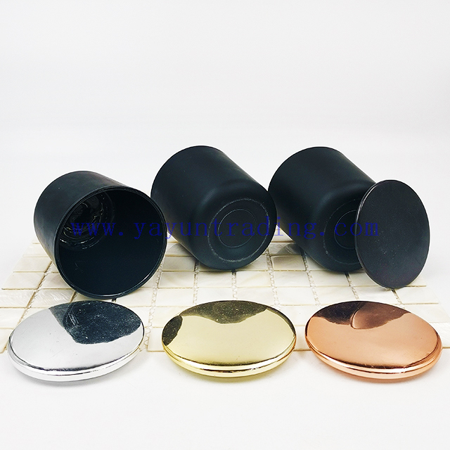 Luxury Custom 8oz Heat Resistant Black Color Candle Holder Empty Glass Candle Jar Vessel with Lid