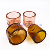 Wholesale Custom Stripe Design Thick Wall Candle Jars Tealight Glass Candle Holder