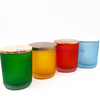 Custom Frosted Glass Candle Jar 12oz Matte Luxury Candle Containers with Lids