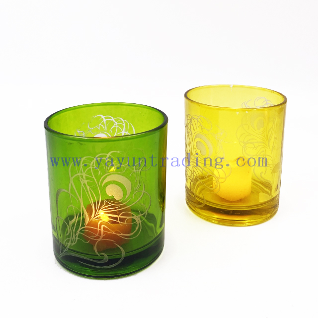 Empty Straight Side Glossy Frosted Custom Glass Candle Jar Holder for Candle Making
