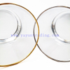Clear Cylinder Wine Glass Water Tumbler Glass Cup with Gold Rim