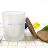Hot Sale 10oz Frosted Glass Candle Jar with Wooden Lids Candle Container