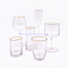 Japanese Style Simple Household Thick Bottom Crystal Glass Vertical Stripes Ribbed Martini Wine Glass