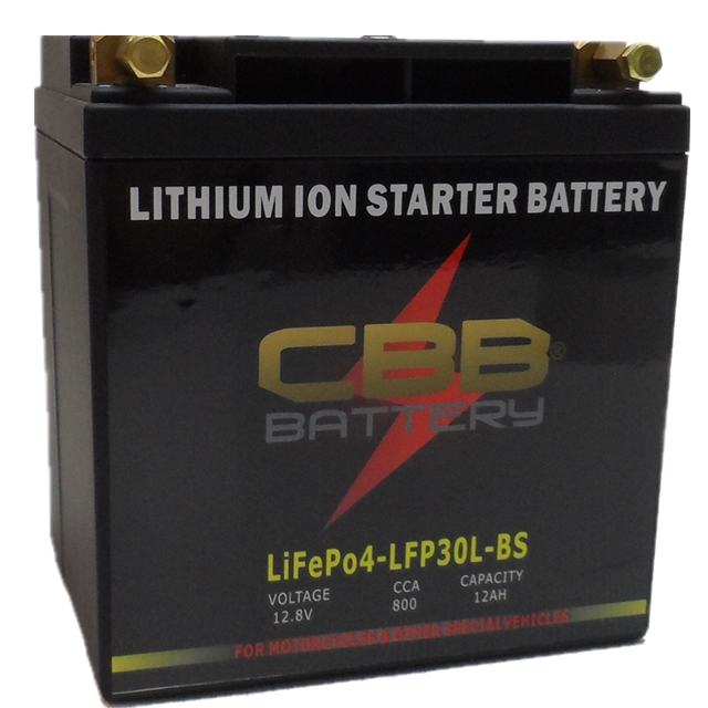 12.8V 12ah LiFePO4 Lithium Starter Battery Motorcycle Battery LFP30L-BS