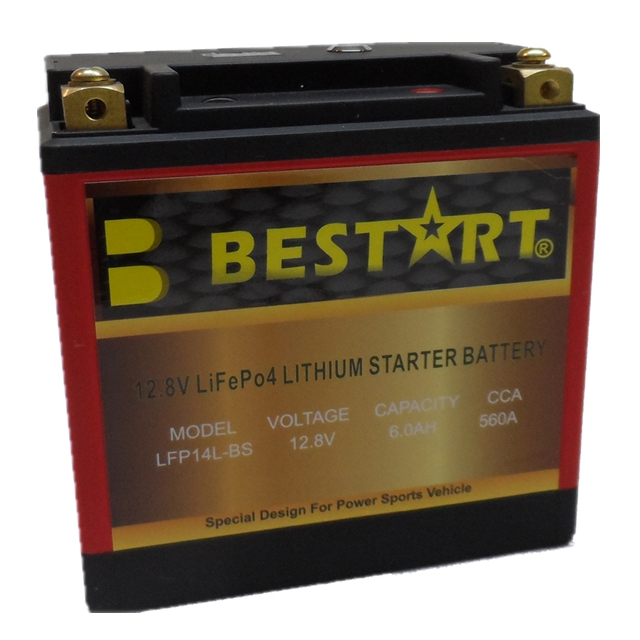 12.8V 6ah LiFePO4 Motorcycle Battery LFP14L-BS