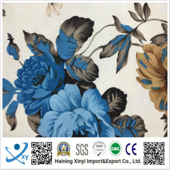Garment Wholesale Polyester 75dx36f DTY Single Jersey Weft Knitted Paper Printed Fabric Supplier