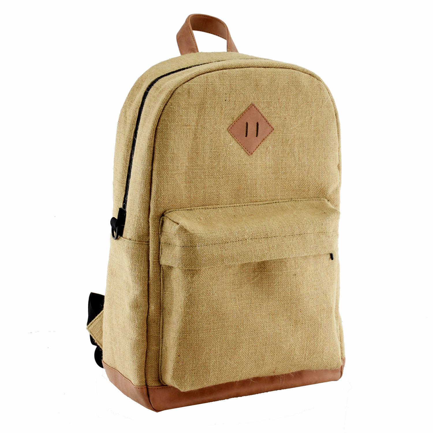 Jute Smell Proof Odor Eliminating Backpack with dual zipper