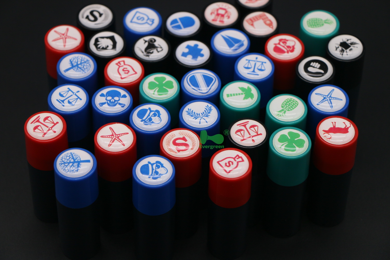 Circle Indelible Ink Plastic Golf Ball Stamps