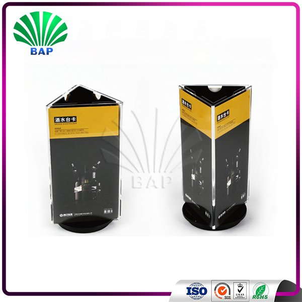 Customized Acrylic Triangular Prism Menu Stand / Card Holder Acrylic Display 