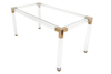 2018 Dining Table Rose Gold Table Frame and Acrylic Legs Glass Top Dining Table