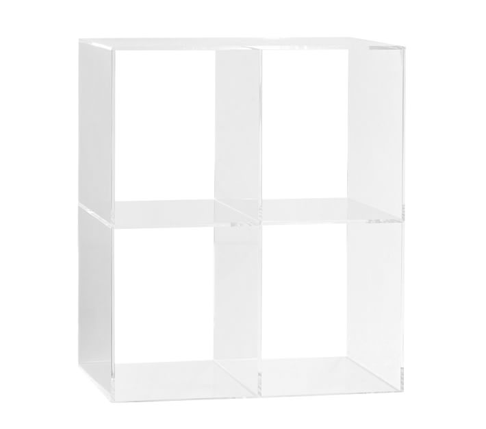 Clear Acrylic Organizer Cube Shelves Free Standing Lucite Home Storage Cabinet