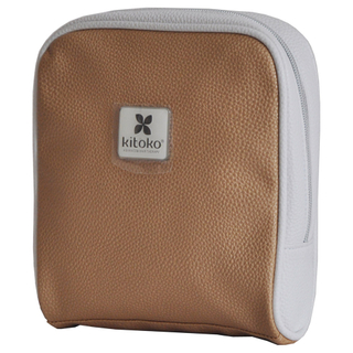 PU Leather Gold Cosmetic Bag for Promotion