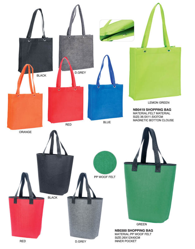 Reusable Felt Non-Woven Shopping Tote Handbag Beach Bag