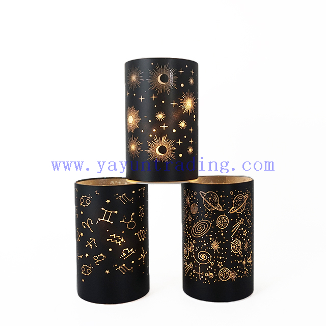 Flat Bottom Cylinder Creative Glass LED Electric Candles Jars For Decor