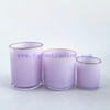 17oz curved bottom gold rim soft touch colored candle jarsfor home decor