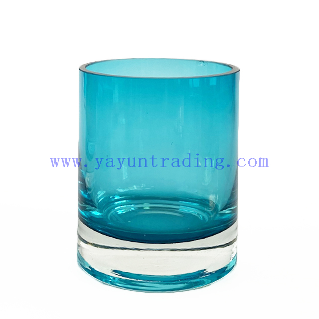 Creative Handmade Multi-colored Glass Candle Vessel Empty Candle Jar