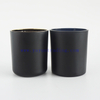 Yayun hot sale 12oz black matte glass candle jar in flat bottom and round bottom design