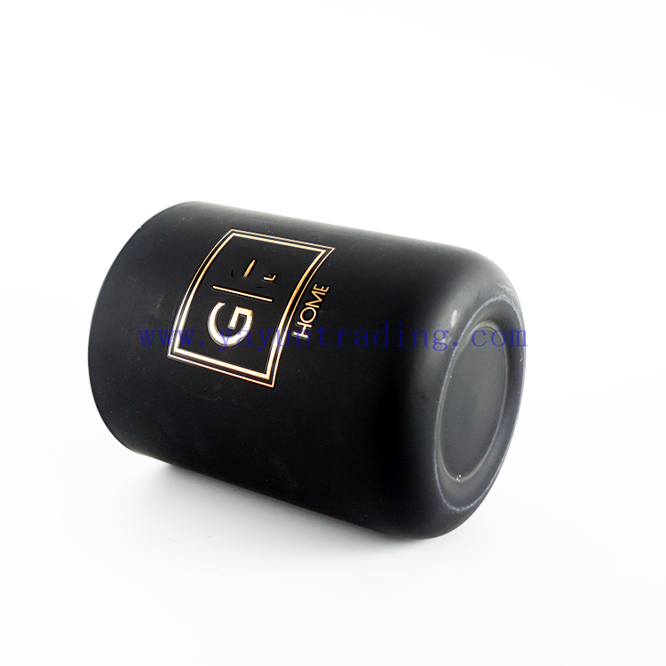 Yayun hot sale 20oz black matte glass candle jar with decorative lids