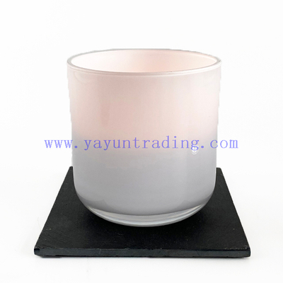 Hot Sale Round Bottom 16oz Shiny White Glass Candle Jars for Candle Making