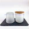 Classical Color Sprayed Matte White Glass Candle Vessel With Wooden Lids