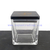 Square Candle Holders Creative Glass Jars for Candle Making with Sealed Wooden Lids