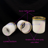 8oz 12oz 16oz Customized Logo Classical White Glass Candle Jars Luxury Vessel Container with Gold Rim