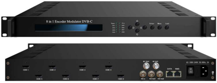 HP848H Digital 8in1 HDMI to DVB-C/T Encoder Modulator Support Low Delay