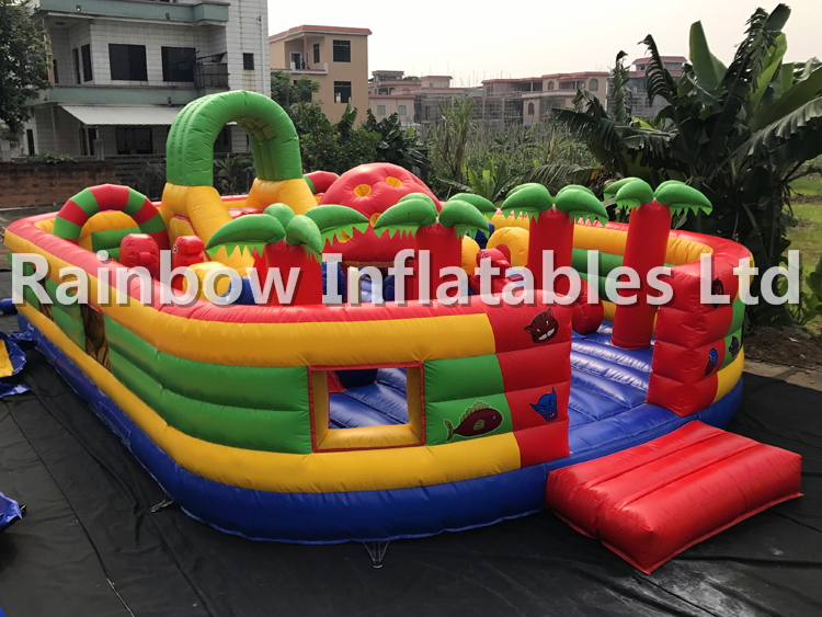 RB4122 (10x6x4m) Rainbow Multifunctional Mushroom Theme Inflatable